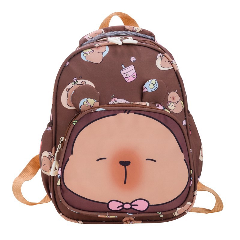 Kapibala children's schoolbags, cartoon backpacks for kindergartens, cute schoolbags for girls and students, high appearance level, double-shoulder backpacks Item Picture
