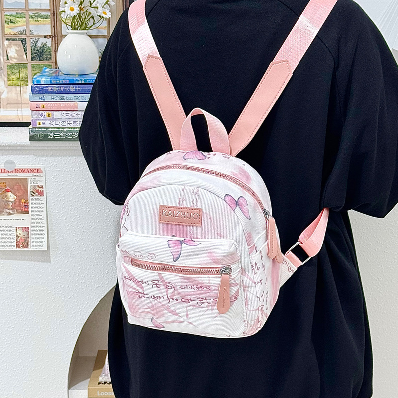 A new lightweight backpack for primary and secondary school students with a high aesthetic level, featuring a fresh and sweet Chinese style and butterfly print MINI backpack details Picture