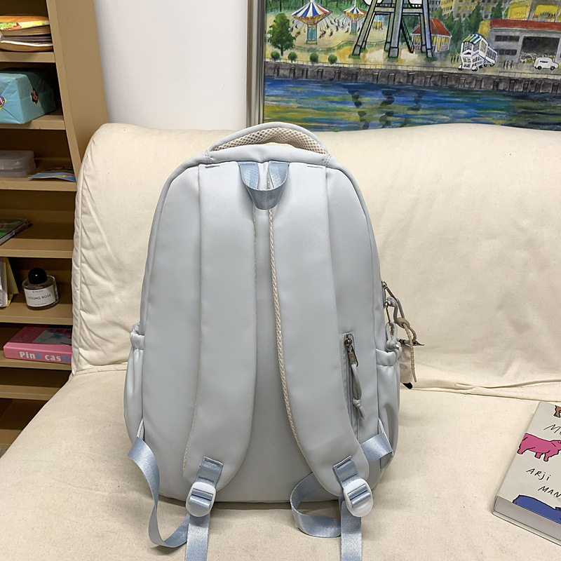 A new high-appearance-level, college-style ins tutorial bag with color-blocking and multi-layered two-piece backpacks for junior and senior high school students Specification drawing