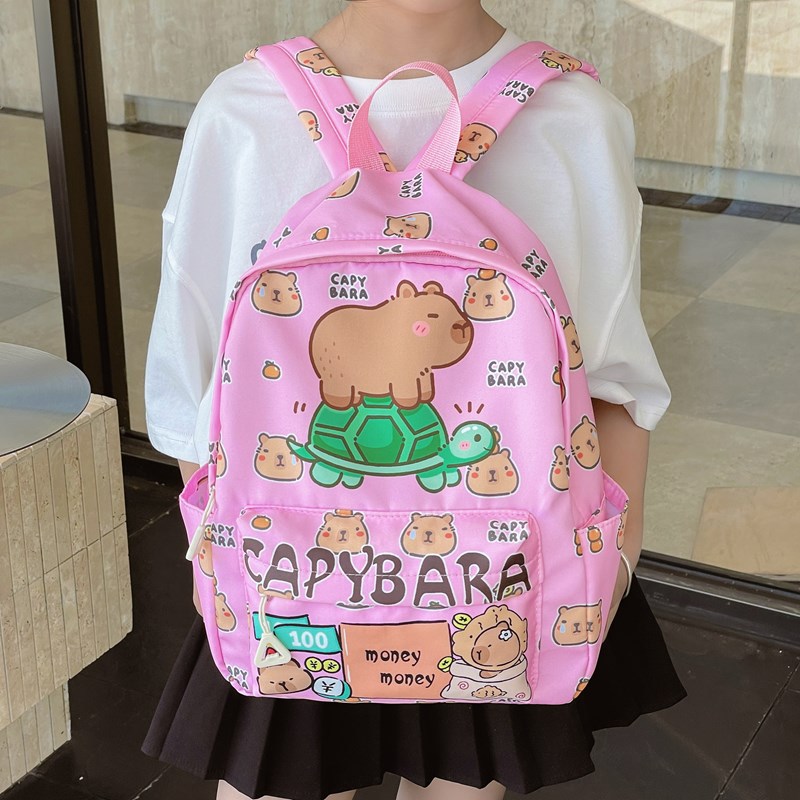 Capibala Cute Printed Children's Schoolbag 2025 New large-capacity lightweight backpack for Primary School students to protect the spine Application Scenario