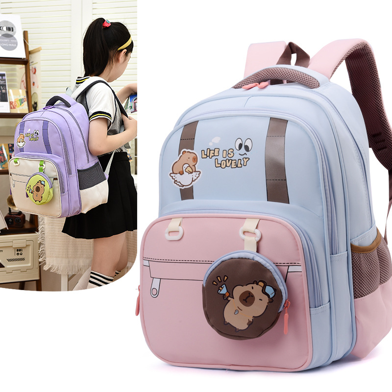 Cartoon and cute primary school backpacks for boys and girls, adorable first and second grade backpacks for children, fashionable and trendy new backpacks Specification drawing