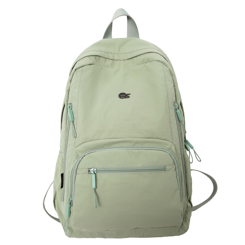 Korean-style Instagram minimalist school girl backpack, Japanese-style Harajuku style high appearance level solid color middle school student backpack Item Picture