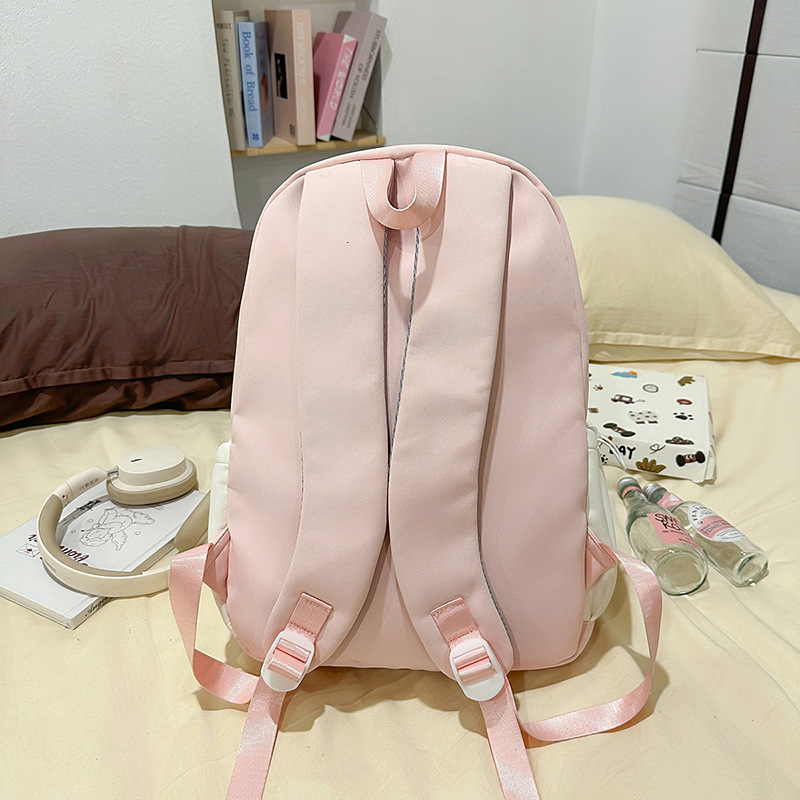 A new high-appearance-level, fresh and cute, transparent, pain-making bag for junior and senior high school students, a lightweight commuting backpack Specification drawing