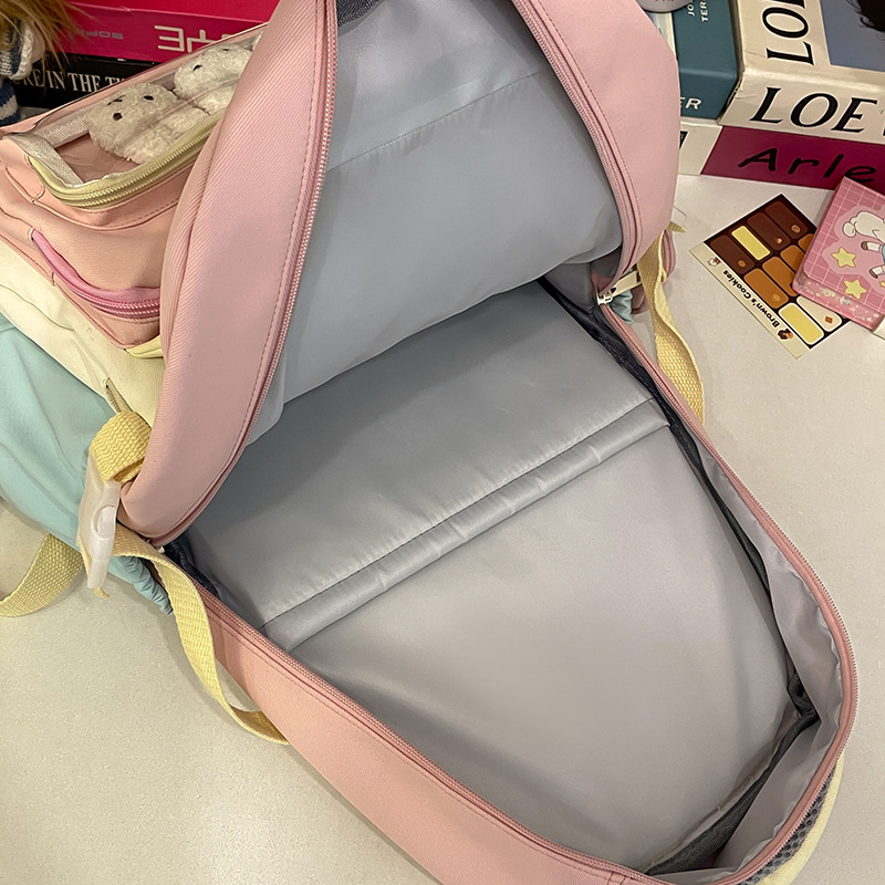 A fresh and clean Ins-style schoolbag for junior high school girls, a large-capacity cute pain bag for senior high school students, and a dopamine backpack Application Scenario