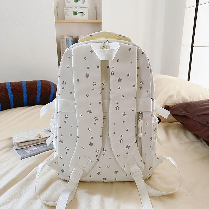 A new high-appearance-level Korean Instagram fresh and sweet candy-colored backpack, a lightweight and large-capacity backpack for junior and senior high school students Specification drawing