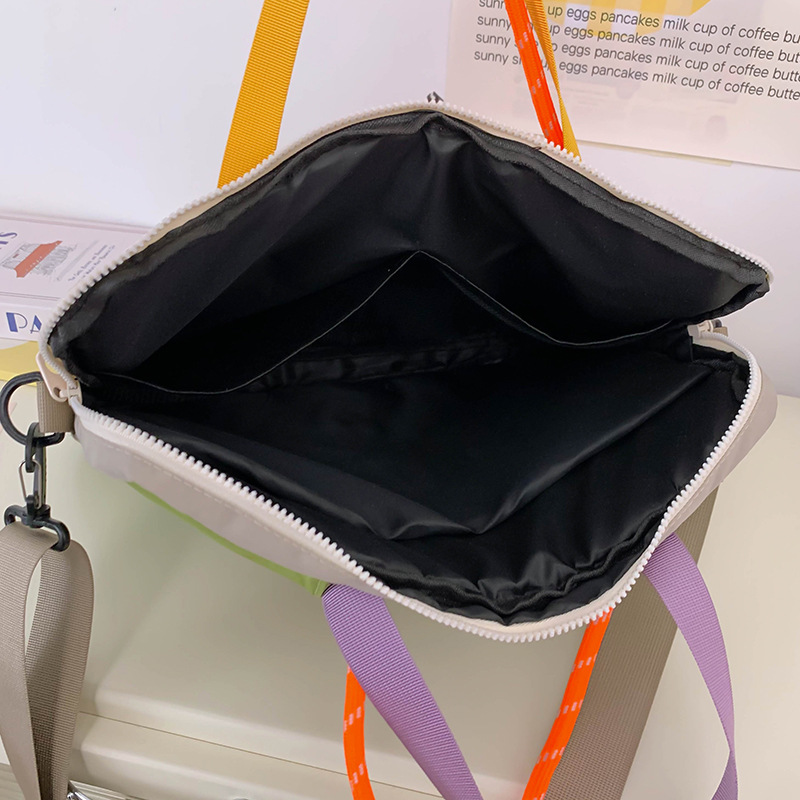 Japanese dopamine-block color crossbody bag, large-capacity 15.6-inch dual-purpose computer bag, commuting portable single-shoulder tablet bag Application Scenario