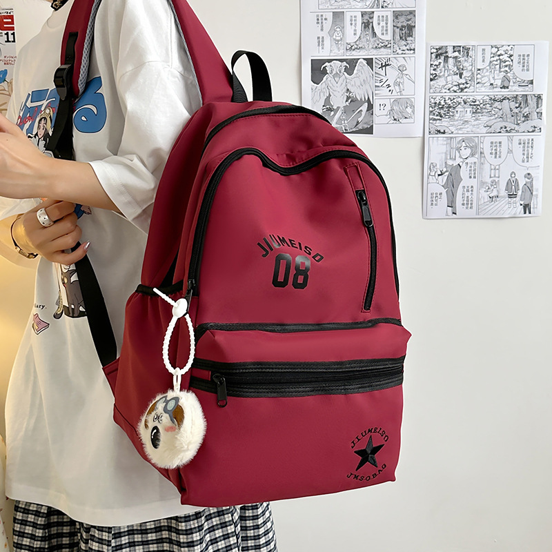 A versatile high-capacity backpack for commuting, a new model of 2025 with a high aesthetic level, featuring a college style and a casual yet simple design for junior and senior high school students details Picture