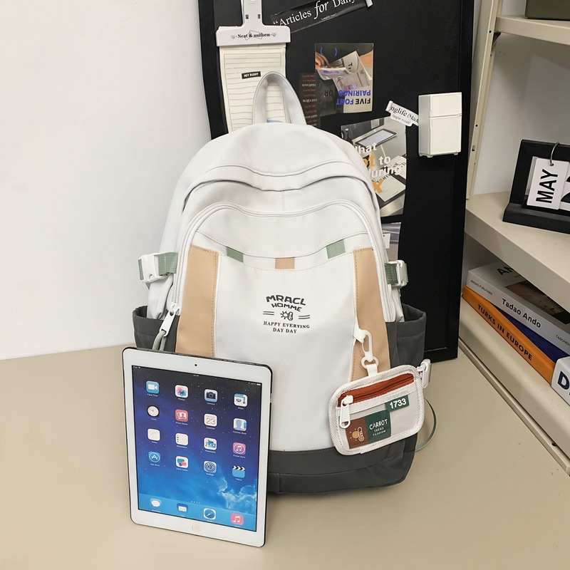 New backpack for girls, high school and junior high school students, large-capacity school bag, casual backpack Specification drawing