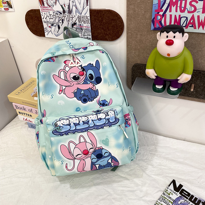 The new cartoon student backpack from Stitch features a large capacity, a cute appearance, a level backpack, and a trendy and artistic cartoon children's backpack details Picture