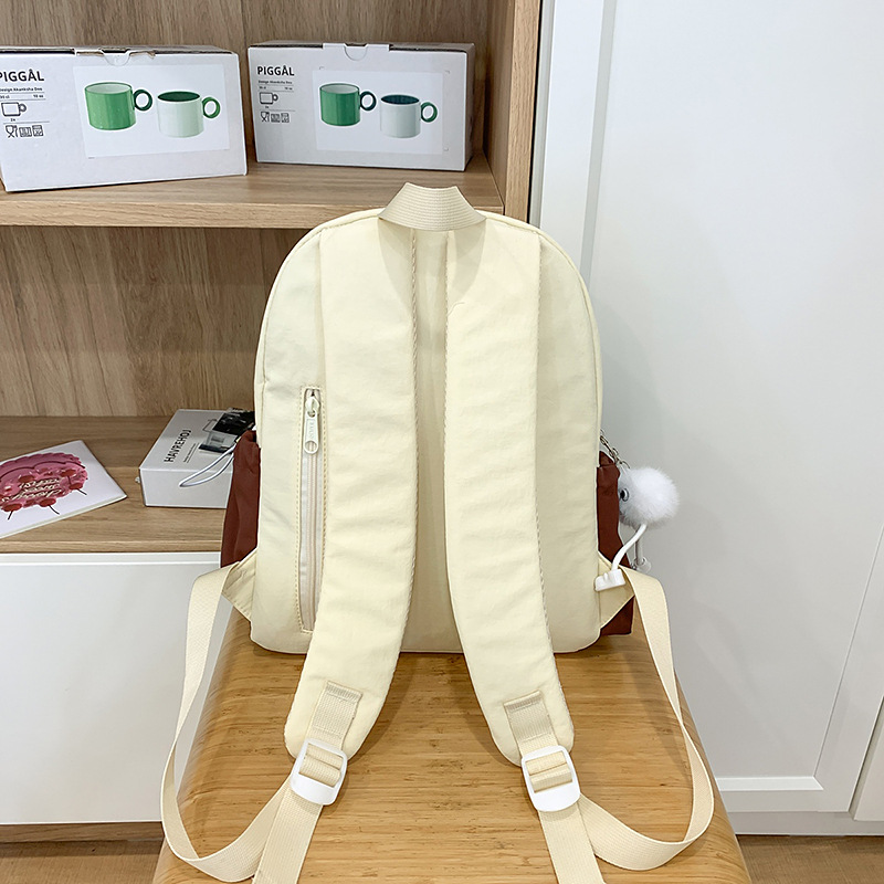 New lightweight, fresh and simple solid-color backpack for girls, Korean-style versatile schoolbag, fashionable, casual and simple single-shoulder bag Specification drawing