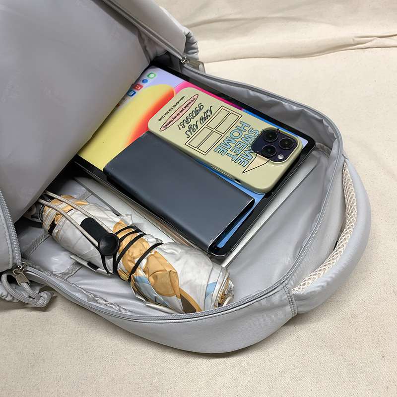 A new high-appearance-level, college-style ins tutorial bag with color-blocking and multi-layered two-piece backpacks for junior and senior high school students Application Scenario
