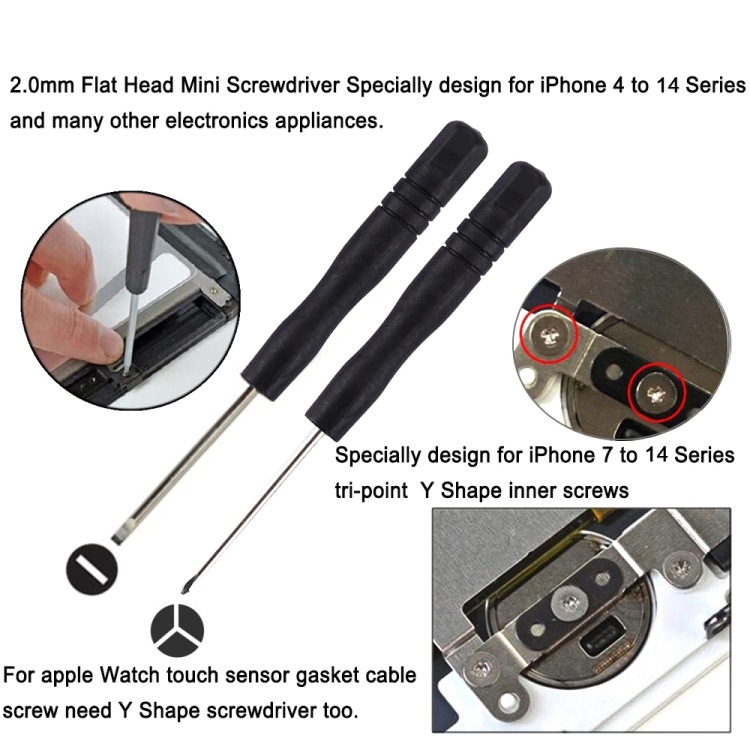 10-in-1 maintenance tools (4x screwdriver +2x crowbar +1x suction cup +2x triangular thick plate +sim card removal needle) Application Scenario