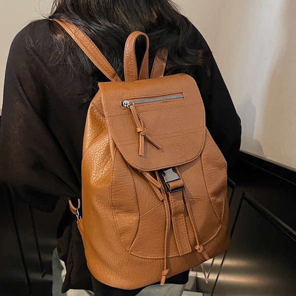 Casual large-capacity bag for women, 2025 new Korean school-style backpack, simple and fashionable female student bag details Picture