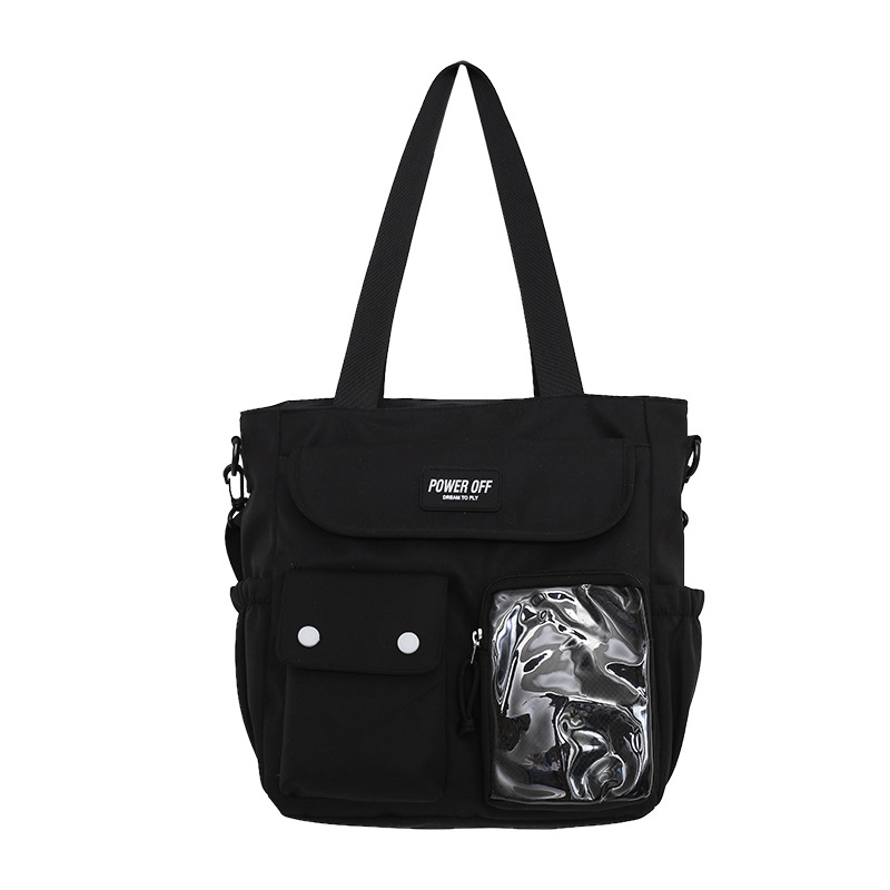 Korean version of ins large-capacity student class bag, transparent pain bag, Japanese style Harajuku high appearance level teenage girl single-shoulder crossbody bag Item Picture