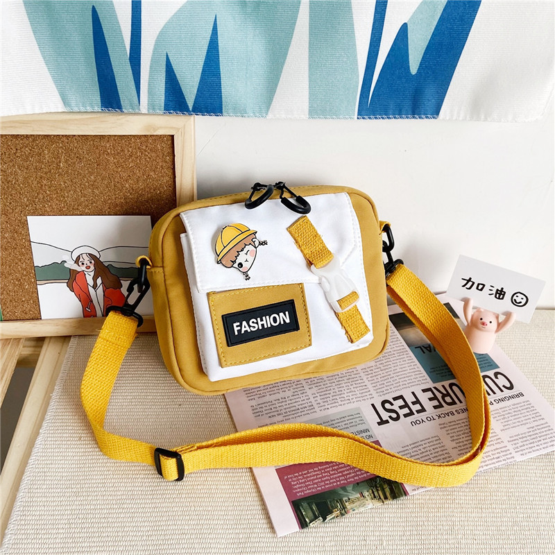 Japanese ins nylon bag for women 2025 new style, trendy, fashionable and artistic small square bag, cute student single-shoulder crossbody bag Specification drawing