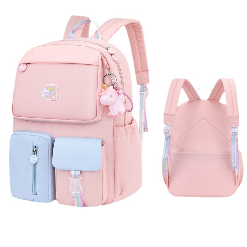 New 2023 primary school schoolbag for girls, grades 1 to 6, cartoon children's back-protecting and load-reducing backpack Item Picture