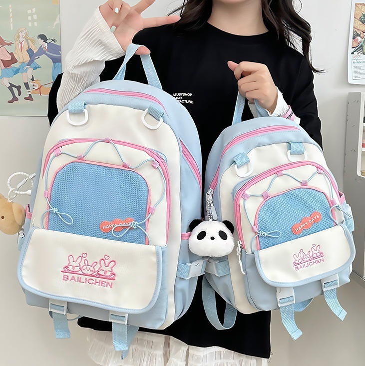 Japanese-style dopamine schoolbag, Instagram-style junior high school girl, high appearance level, niche and cute, school-style large capacity backpack full figure