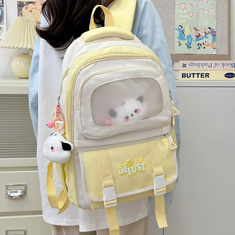 Japanese-style InS-style fresh and clean schoolbag for girls, a cute and transparent backpack for junior and senior high school students, and a casual backpack for them details Picture