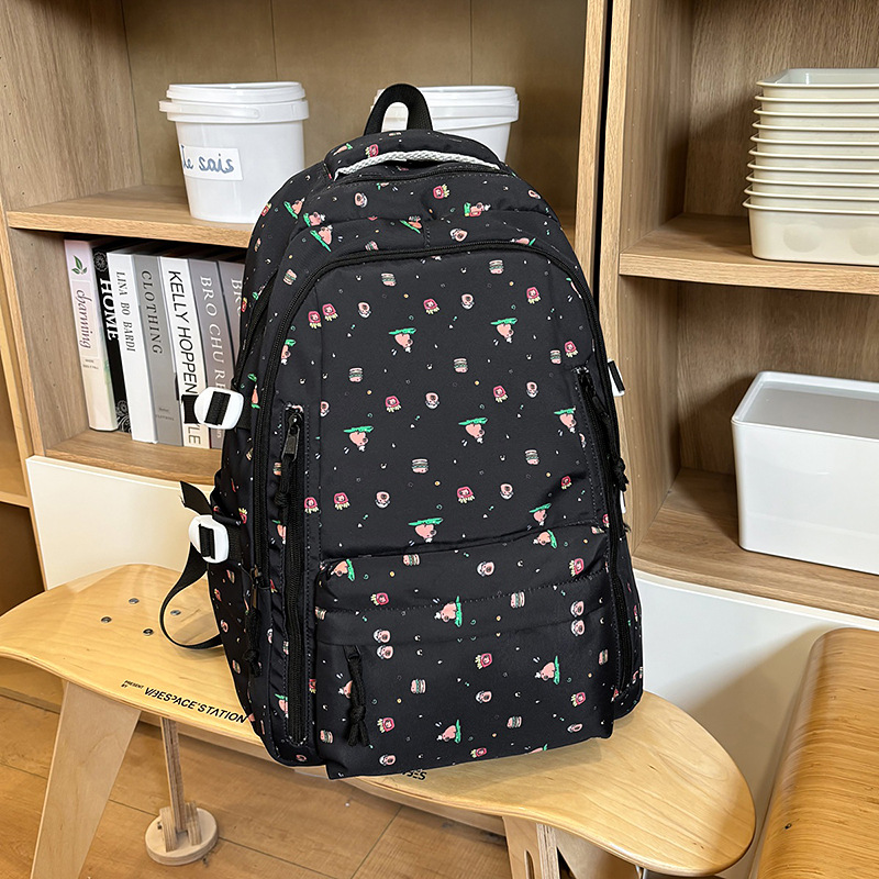 Korean-style Instagram minimalist schoolbags for junior high school, senior high school and college students, cute camcampus casual bags for girls, cherry and strawberry backpacks Application Scenario