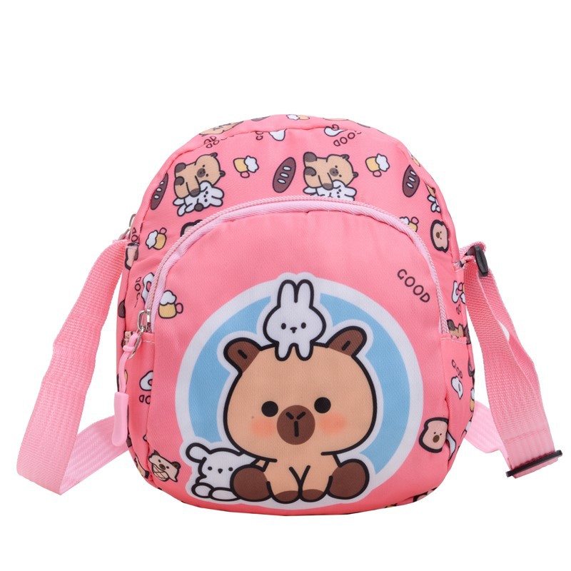 Capibara children's bags, single-shoulder bags, cute girls' crossbody bags, outdoor stylish cartoon boys' loose change crossbody bags Item Picture
