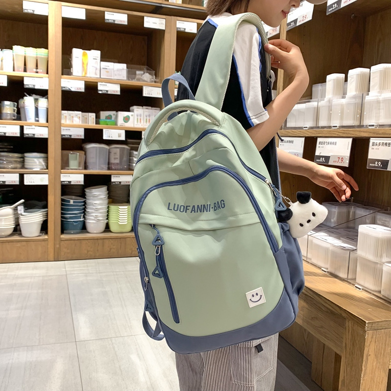Simple and versatile schoolbag for junior high school girls, large-capacity backpack for senior high school students, casual Korean-style trendy backpack for college students and girls details Picture