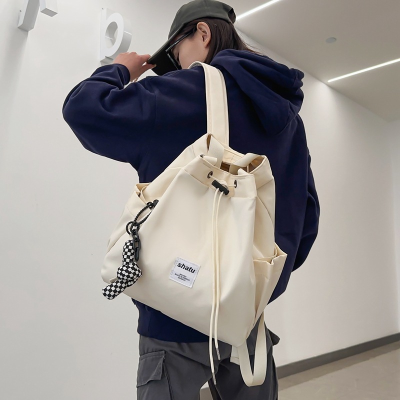 Small backpack 2024 new travel drawstring niche schoolbag for women, versatile and versatile, large-capacity handbag details Picture