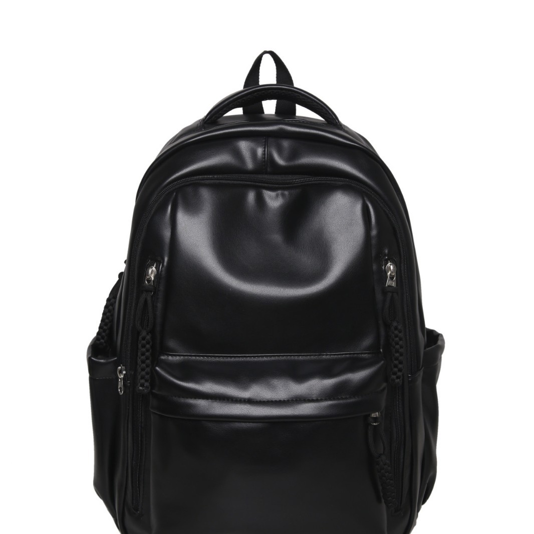 This is a simple and versatile commuter backpack in pearl color for girls. It has a Korean-style texture and is made of PU. It is a backpack for junior and senior high school students Item Picture