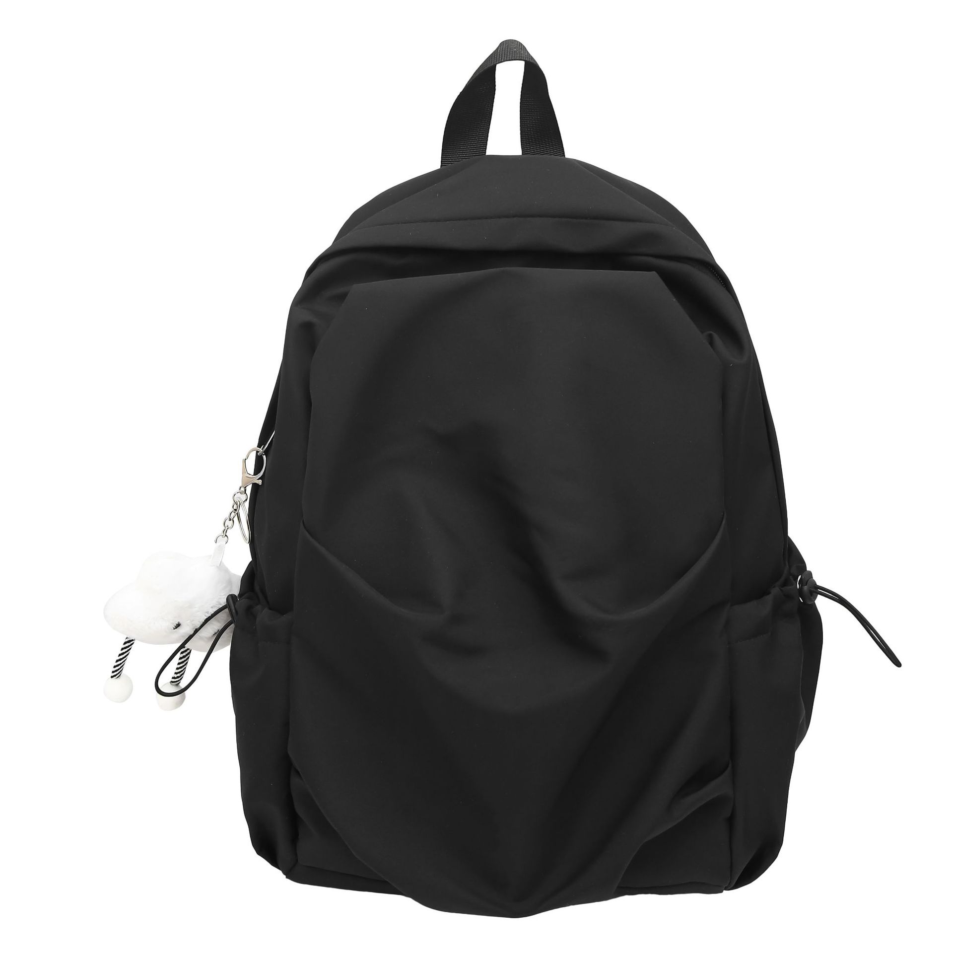 Versatile, simple and solid color college student schoolbag, Korean style Instagram large-capacity casual backpack, lightweight travel single-shoulder bag Item Picture