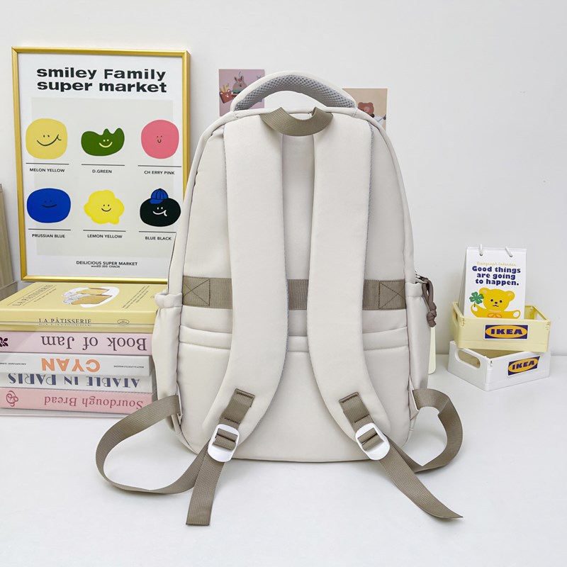 2025 New large-capacity multi-compartment schoolbag with a college style, Korean-style pain bag, high appearance level, simple and casual backpack Specification drawing