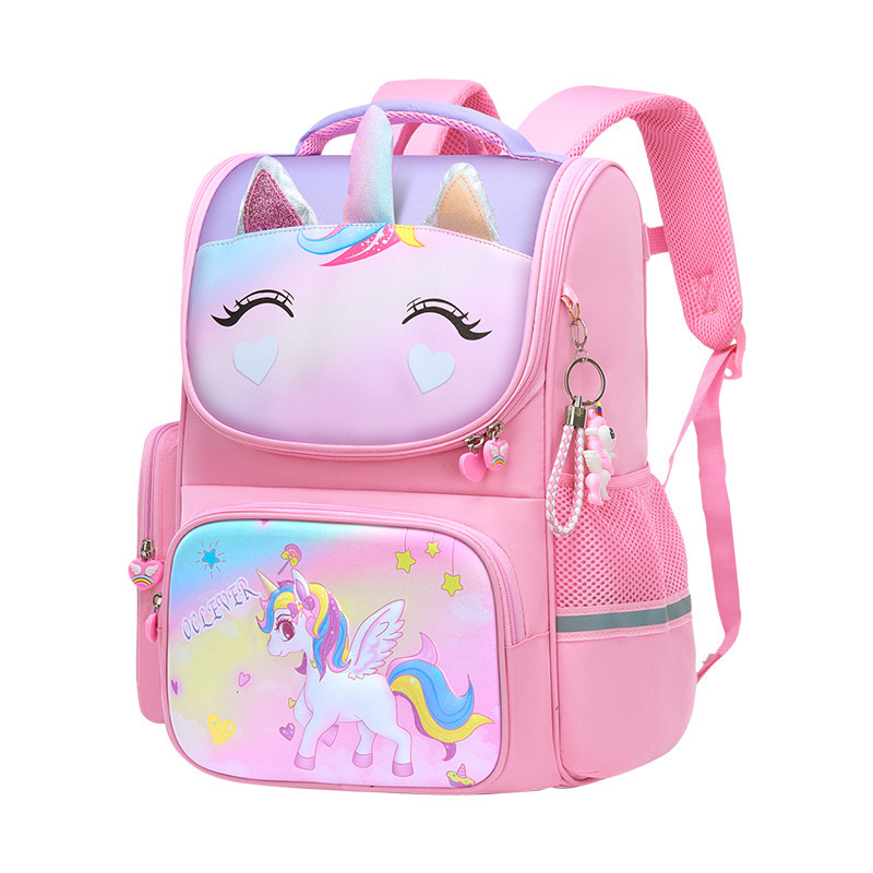 New 2024 Cartoon Unicorn Children's schoolbag with large capacity, reducing burden and protecting the spine, a backpack for grades 1-6 primary school students Item Picture