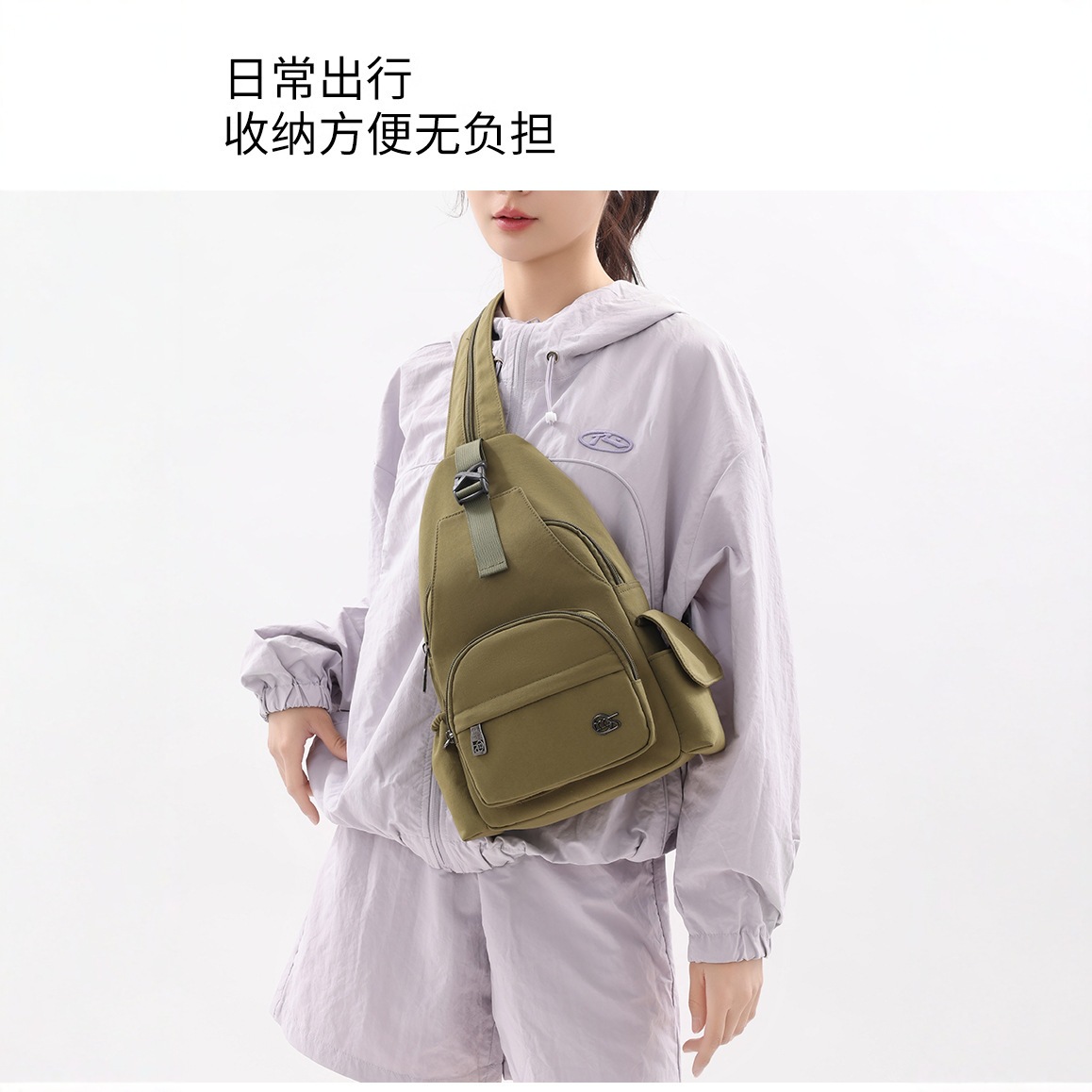 Street style Hong Kong style chest bag 2025 Cross-border new casual waist bag ins style couple large capacity single-shoulder crossbody bag details Picture