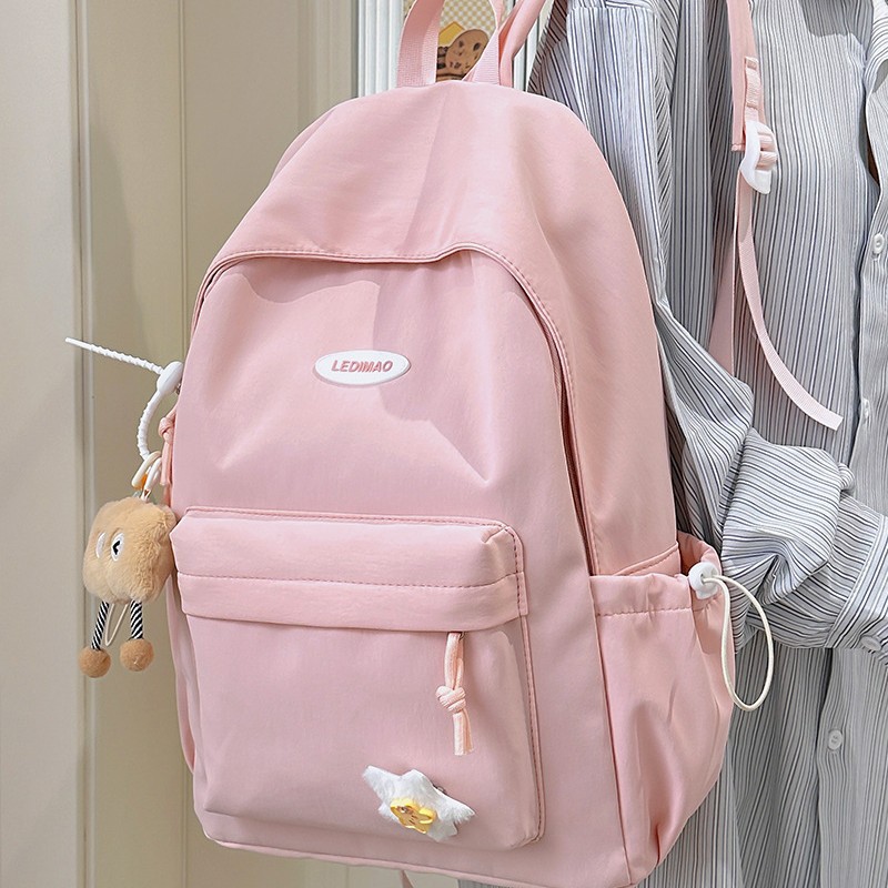 New high-appearancelevel college style schoolbag for junior and senior high school girls, light, simple, casual and versatile, large-capacity backpack full figure