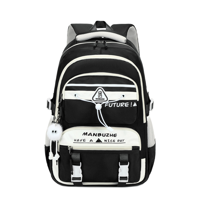 A new high-appeal, fresh and sweet backpack for junior high school students. It is casual, simple, lightweight and versatile for commuting. It has a large capacity Item Picture
