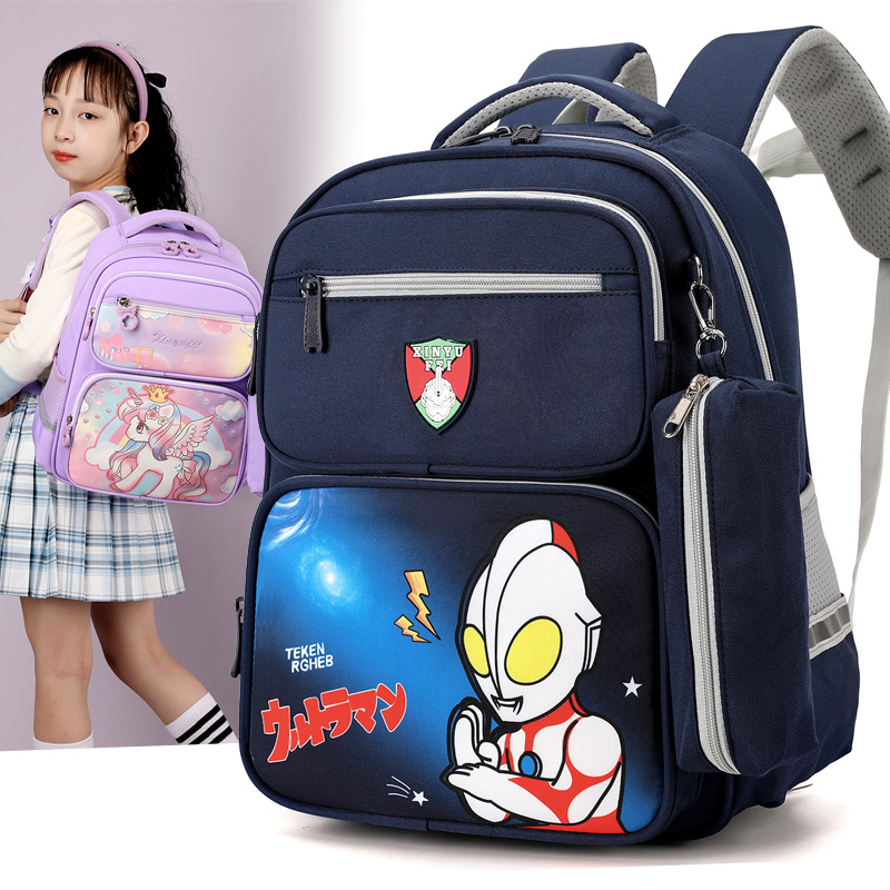 The new cross-border Kulomi schoolbag is lightweight for children. It is a large Ultraman backpack for primary school students in grades 23 to 45 Specification drawing