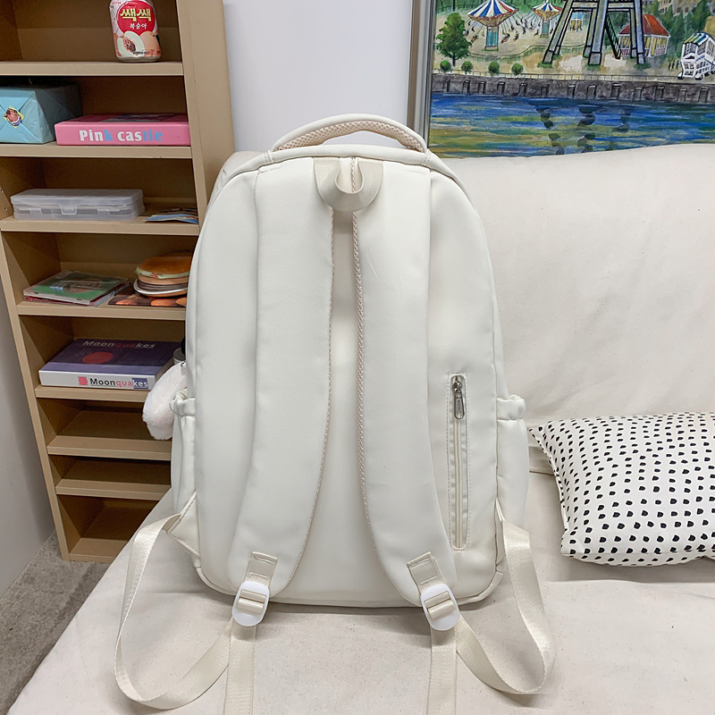 High-appearance-level Korean InS-style solid-color backpacks for junior and senior high school students, large-capacity transparent smudged pain bags for girls Specification drawing
