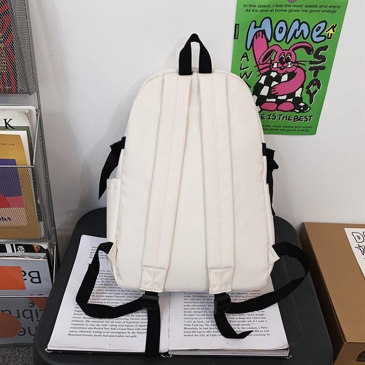 Japanese-style ins college student casual travel backpack with large capacity and Korean-style retro middle school student backpack Specification drawing