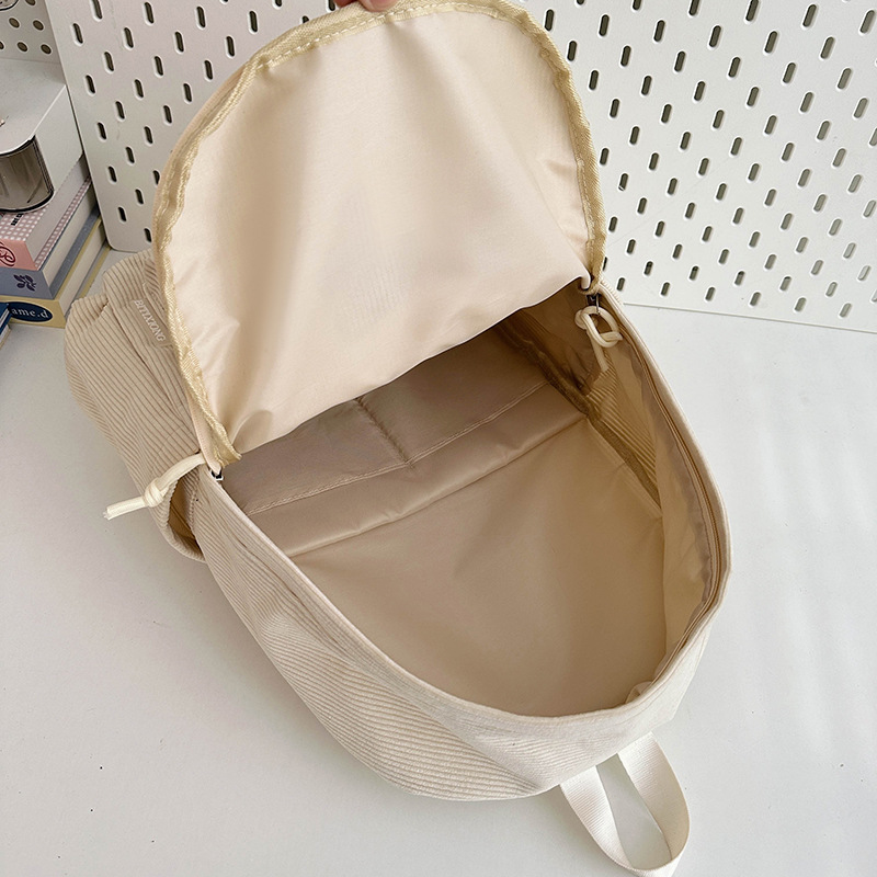 Japanese-style InS-style cute puppy schoolbag, female high school student corduroy backpack, casual college student campus backpack Application Scenario