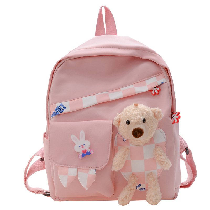 New children's bag 2024: Fashionable backpack, cute kindergarten baby, stylish and sweet schoolbag, Bear cartoon bag Item Picture
