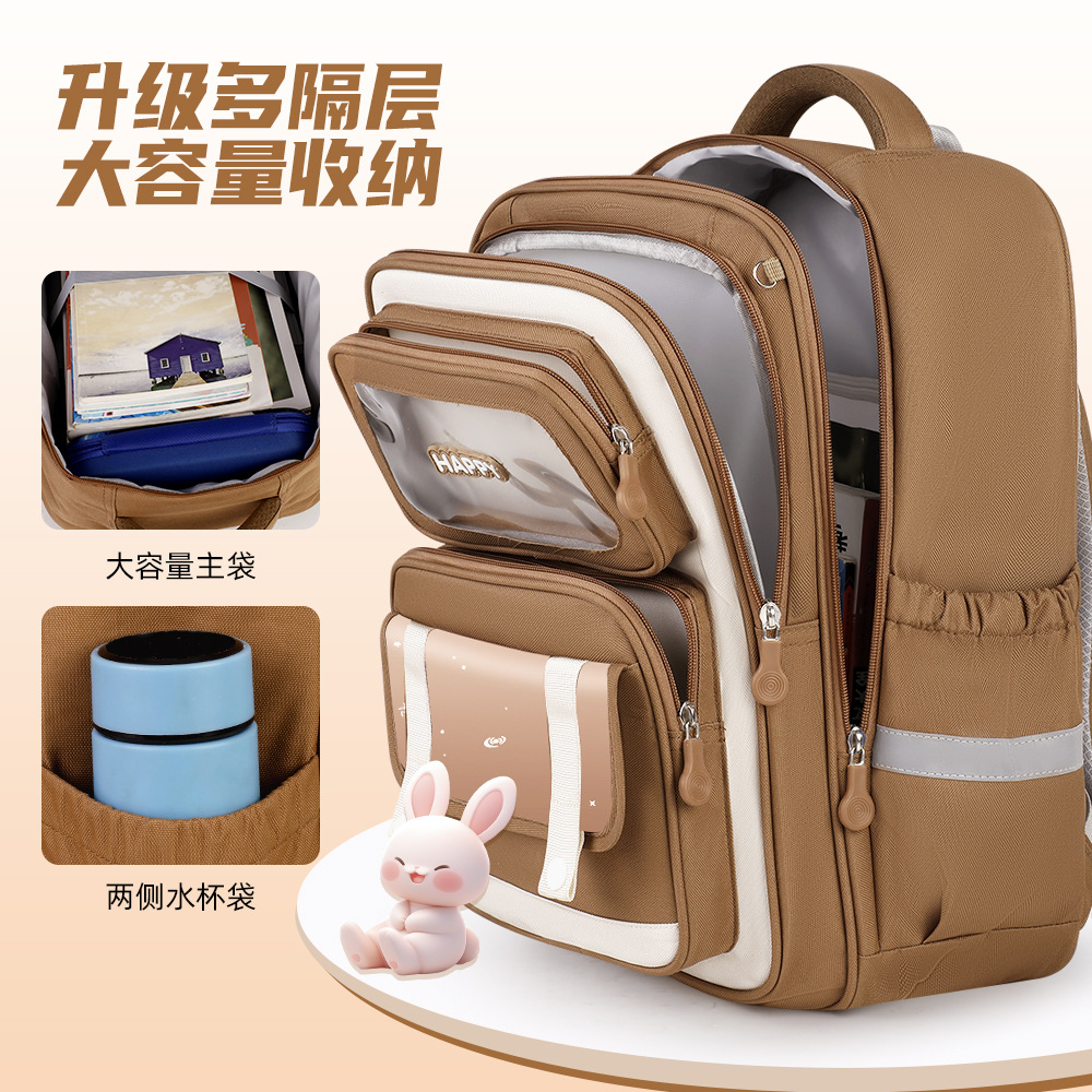 Wholesale of new cross-border bags, Capibara schoolbags, children's and primary school students' 1-6 grade backpacks and weight-reducing backpacks details Picture