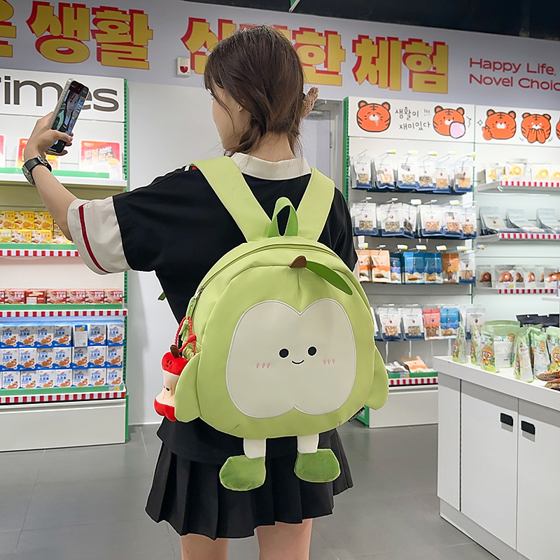 2025 New cute Apple backpack, cartoon large-capacity student schoolbag, travel, leisure and commuting lightweight backpack details Picture