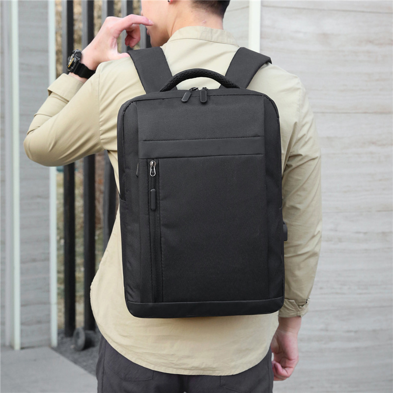 【 Customized 】logo large-capacity backpack, simple business casual backpack, multi-functional usb computer bag for commuting details Picture