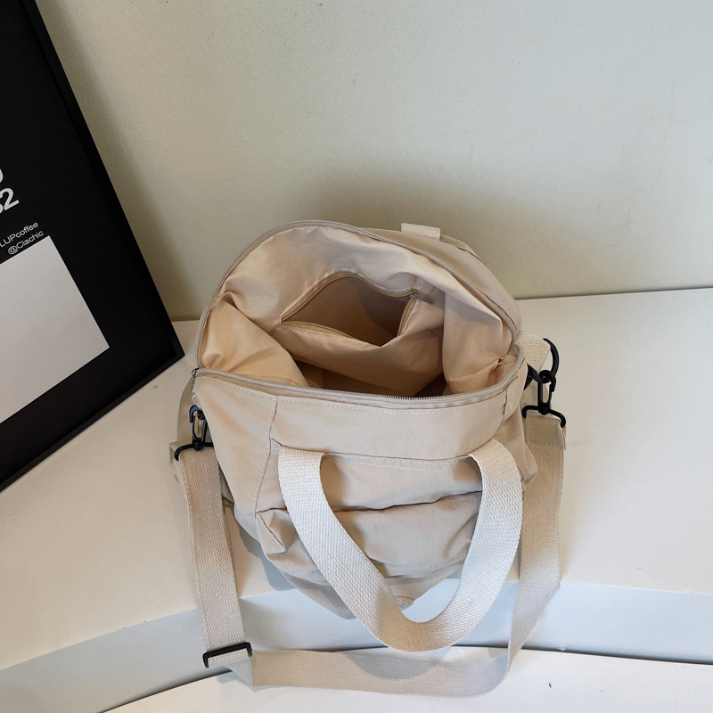 Large-capacity casual canvas handbag for women, 2025 new style student class shoulder bag, simple and versatile crossbody bag Specification drawing