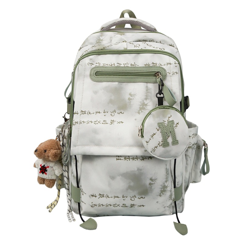 High-appearance-level schoolbag, large-capacity backpack for female junior high school students, backpack for female college students, high school casual computer travel bag Item Picture