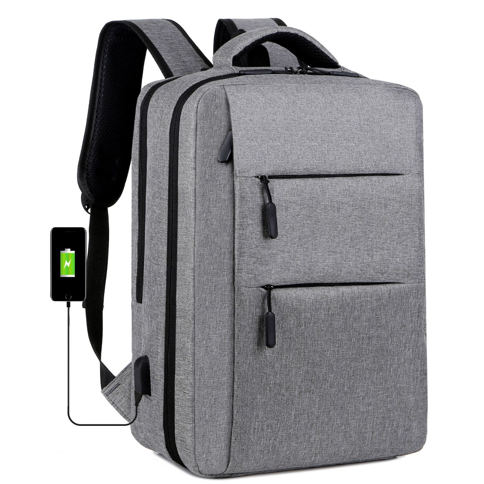 【 Customization 】 Backpack, business computer bag, men's fashionable large-capacity usb computer backpack details Picture