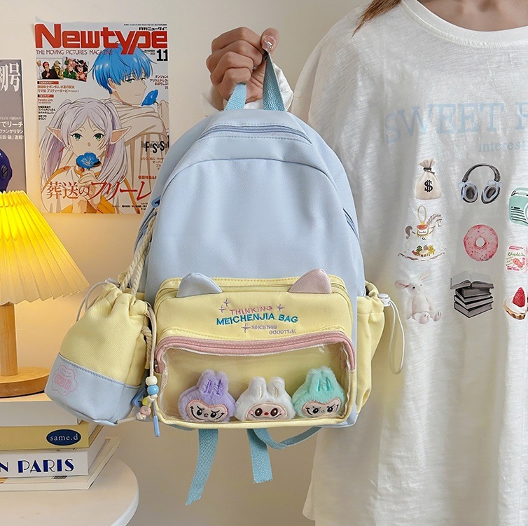 High appearance level soft girl backpack, cute little schoolbag on Instagram, Japanese-style Instagram, cute children's mini backpack for girls full figure