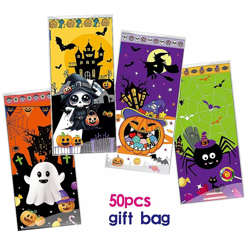跨境万圣节糖果袋南瓜幽灵节日派对礼物包装袋 opp平口塑料袋批发1详情4