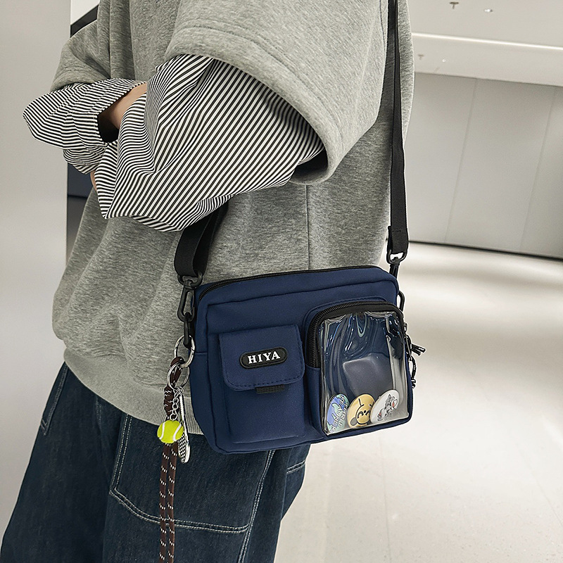 2025 New trendy crossbody bag, streetwear student men's single-shoulder bag, Japanese-style casual wear men's waist details Picture