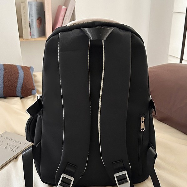 A new Japanese-style college style backpack with a high appearance level, fresh and sweet color contrast and splicing, and a large-capacity backpack for junior and senior high school students Specification drawing