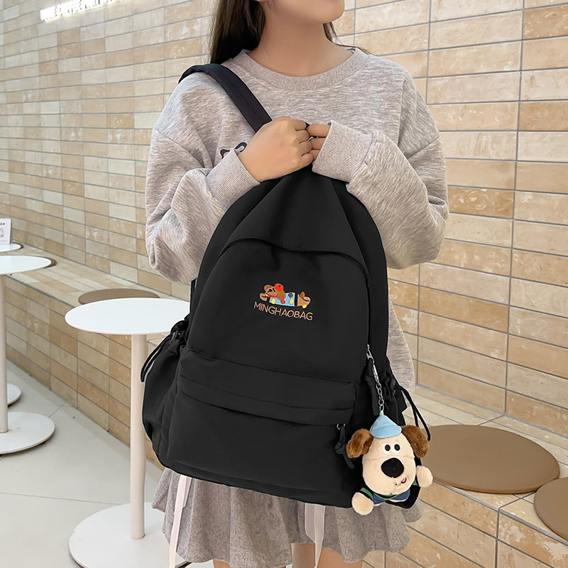 Cute and soft girl polka dot dog backpack 2024 New style, junior and senior high school student backpack, college student travel backpack details Picture