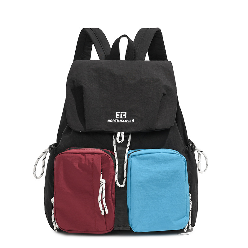 Backpack for female college students, a lightweight mountaineering backpack for leisure travel, 2025 new color contrast large-capacity computer bag Item Picture